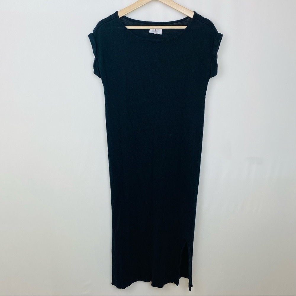 Lou & Grey 100% Linen Slab‎ Knit Maxi Dress Black Size X-Small